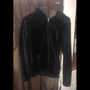Black Fuzzy Zip Up